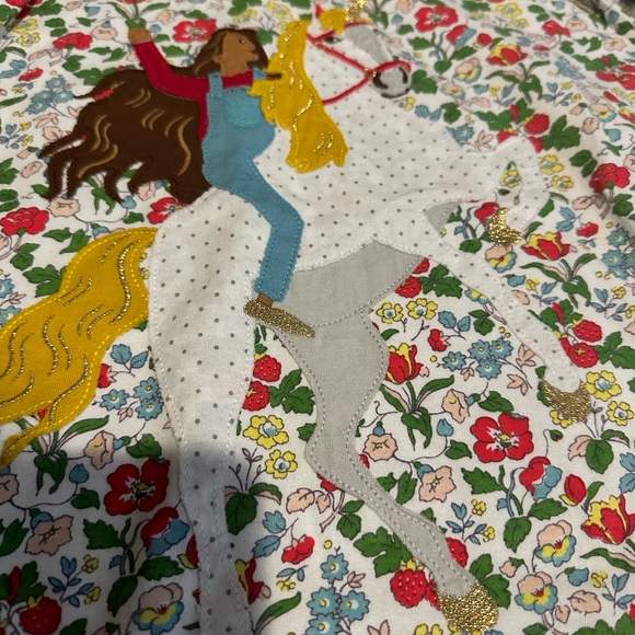 Mini Boden ivory autumn berry unicorn dress. Size 3-4. - Picture 3 of 7
